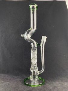 Pipes de fumer Bong Swiss 18 pouces 18 mm Accents colorés avec de l'herbe verte ajouter en marbre nouveau design bienvenue sur commande