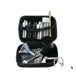 Pijpen Tabak Snuff Snorter Kit Aluminium Sniff Dispenser Nasale Metalen Opslag Container Jar Glazen Fles Stash Lepel Drop Del Dhguy