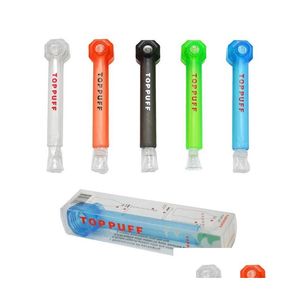 Pipas para fumar Toppuff Esenciales de viaje portátiles Tabaco Vidrio acrílico Accesorios para tuberías de agua Nargila Tornillo instantáneo en Hookah Drop D Dhlqo