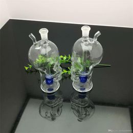 Pipes pour fumer Bouteille d'eau en verre crâne transparent Bongs en verre Brûleur à mazout Verre