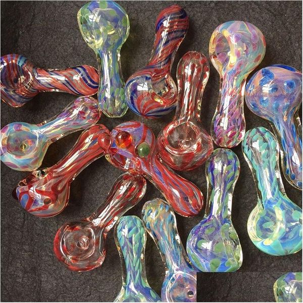 Pipas para fumar Usa Glass Hand Tobacco Unique Pot Pipe Mini Tazón pequeño 2.95 Pulgadas D Pyrex Colorf Cuchara Accesorios Drop Delivery Home Dhegy