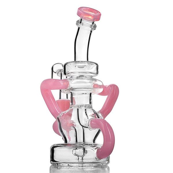 Tuyaux De Fumer Bong D'eau Rose Recycleur Huile Dab Rig Tuyau Verre Accessoires Barboteur Avec 14Mm Bol Drop Delivery Maison Jardin Ménage Dhqjk