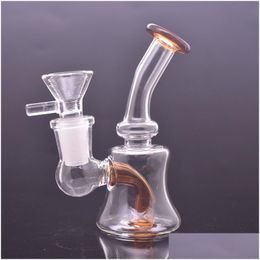 Pipes à fumer en gros Colorf narguilés verre eau Bong Perc percolateur 14mm joint recycleur mini plates-formes pétrolières petit Dab Rig avec bol Dr Dh3Jr