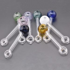 Pipes pour fumer en gros porte-clés Pyrex verre brûleur à mazout tuyau sec herbe tabac brûlant main ongles tube