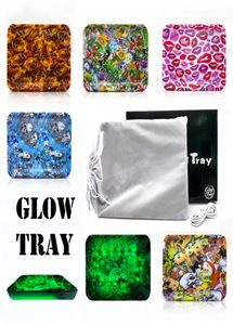 Smoking Printing LED Glow Rolling Trays Oplaadbare Auto Party Light Up Gedrukte Glowtray Dry Herb Tobacco Grinders Storage Holder4460260