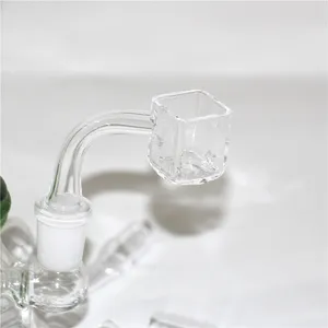 Fumer des clous de banger de cube de sucre de quartz pur avec 10 14,4 collecteur de cendres en verre de bouchon de carburateur carré à joint transparent