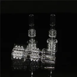 fumer Quartz banger Givré Joint 14/10mm MaleFemale Joint Pur Cristal Double Pile Stacker Diamant Noeud clous