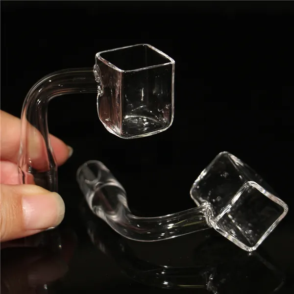 Smoking Quartz Bangers Domeless Quartz Nail Flat top square Banger 10mm 14mm macho para bongs de vidrio tubería de agua Dab rig