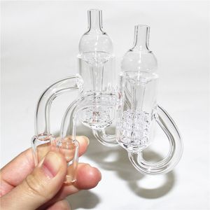 Fumer Quartz Diamant Noeud Boucle Bangers Avec Bubbler Carb Cap Insert Bol 10mm 14mm Quartz Recycler Noeuds Banger Nails Pour Bong En Verre