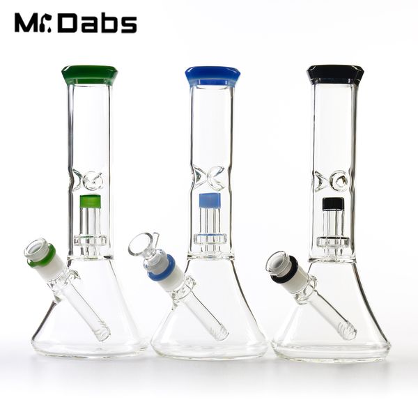 Juego para fumar Tubería de agua de vidrio / Bongs Altura de 11 pulgadas con recipiente de vidrio vástago inferior 19 mm Junta hembra