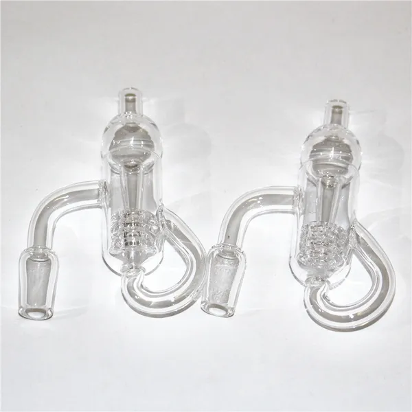 Ensemble de fumer Quartz Diamond Loop Bangers Oil Knot Recycler Quartz Banger Nails Carb Cap Dabber Insert Bowl 10mm 14mm Male Female