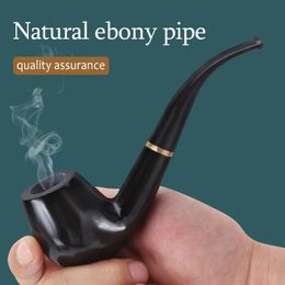Smoking Set Wood Fumer Fumer Ebony Tobacco Pipe avec tuyau accessoires