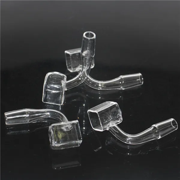 Fumer Cube de sucre Quartz Banger Nail clair Joint carré 14mm 10mm mâle 2mm d'épaisseur côté Dab Rig verre cendrier