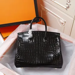 Sac fourre-tout de créateur en cuir de crocodile lisse pour femmes, sacs à bandoulière de haute qualité, sacs à main de marque de luxe classique, sac à main Vintage pour femme, sac fourre-tout décontracté à la mode