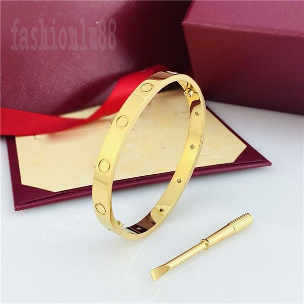 Bracelets de créateurs lisses vis amour bracelet hommes femmes glace sur ornements élégants fête classique dame mariage bijoux de luxe plaqué or bracelet diamant populaire Q2