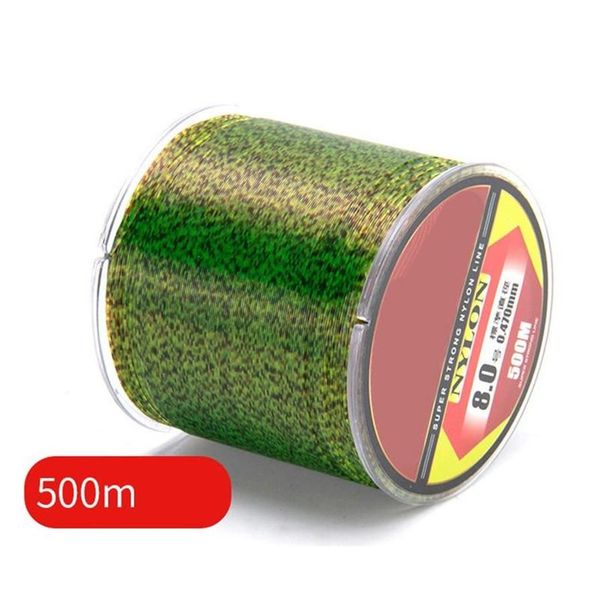 Ligne de pêche lisse, camouflage invisible, 500 M, Nylon Super résistant, principal PE tressé, Multifilament 8-80LB, Braid214q