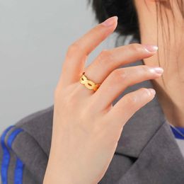 Smooth Flat Twist Open Rings for Women Girls Gold Color Fashion Geometry Geometry Geometry Geometry Gifts Valentine Day