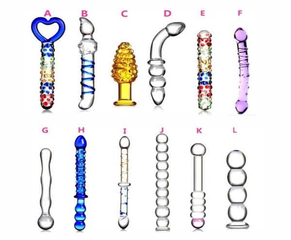 Verre lisse godemichet anal outils sexuels perles anales en verre Double gode Plug Anal ensemble de verre pénis adulte jouets sexuels pour femme hommes Gay Y2004109190200