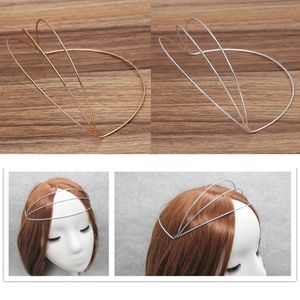 Gladde metalen hoofdbanden vrouwen haar diy vaartuig blanco dun staaldraad frame haarband hoofdbanden kerstcadeau gouden zilver dropship