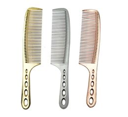 Coiffure de coiffure en métal de surface en surface lisse avec un peigne de coupe de cheveux fabriquée à longue poignée pour hommes5018552