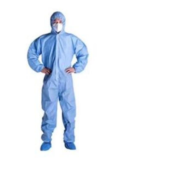 SMS ONE piece Robe d'isolement de protection jetable Tissus non tissés, sans latex, non tissé, résistant aux fluides, L XL XXL XXXL, (lot de 10) Bleu