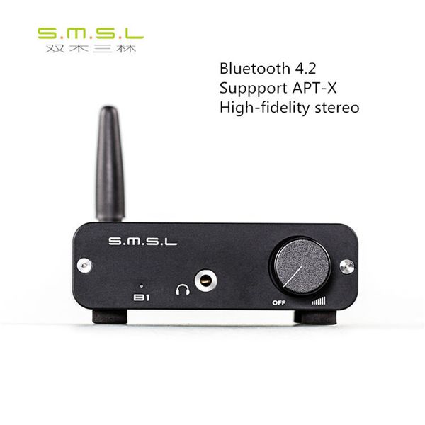 Livraison gratuite SMSL B1 Digital Hifi Bluetooth CSR 4.2 Récepteur audio Décodeur Bluetooth Support de platine numérique Boîtier en aluminium APT-X