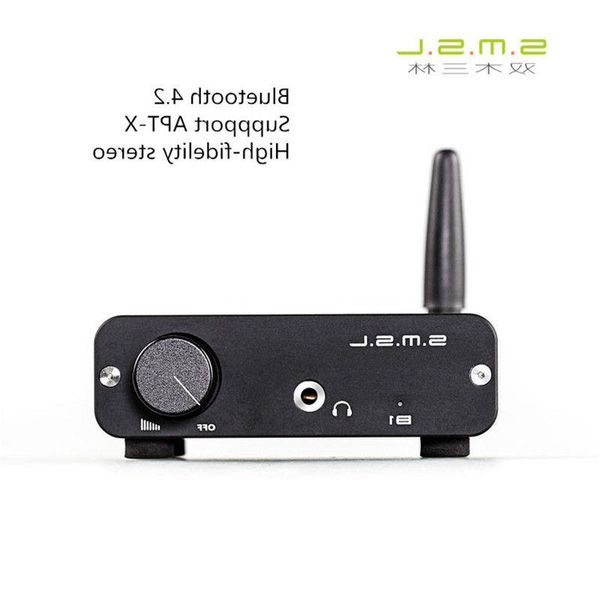 Envío gratuito SMSL B1 Digital Hifi Bluetooth CSR 42 Receptor de audio Decodificador Bluetooth Tocadiscos digital Soporte APT-X Caja de aluminio Qsxe