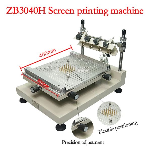 Manual SMT Estación de impresión de pantalla de seda High Precision Manual Pasta de soldadura Máquina de impresión ZB3040H Tamaño de impresión 250x400 mm