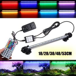 Smuxi Directible RGB LED Fish Tank Air Curtain Light Tube 1828384853cm Bar Rium Lamp met externe AC110240V Y200917