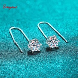 Smyoue 12Ct Boucle d'oreille plaquée or blanc pour femmes Classic D Color Drop Lab Diamond S925 STERLING Silver 240112