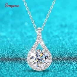 Smyoue 15ct véritable collier pour femmes étincelant S925 bijoux en argent Sterling pendentif goutte d'eau filles cadeau d'anniversaire 240102