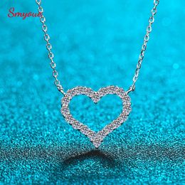 Smyoue-collar de corazón probado con pase de 2 quilates para mujer, colgante de diamantes de imitación chapado en plata S925, regalo de cumpleaños 240115