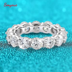 Smyoue 7CT 5 mm anneau complet pour femmes hommes étincelants coupés ronds entité complète Band diamant mariage S925 STERLING Silver 240424