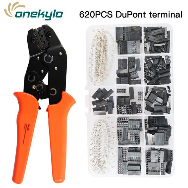 SN-28B Terminal Outils de sertissage Set DuPont Sertisseur 23-17AWG 620pcs 2.54mm Mâle Femelle Connecteur Connecteur Kit de boîtier de fil Y200321