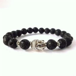 SN0260 Bracelet de Yoga de lave haut bracelet de bouddha unisexe bracelet spirituel de yoga bracelet de guérison de pierre de lave bracelet pour homme 263W