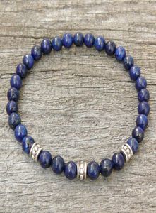 SN0326 Modeheren 6 mm kralen Bracelet Lapis Lazuli Bracelet Womens of Mens Natural Stone Stretch armband kralen sieraden9558619