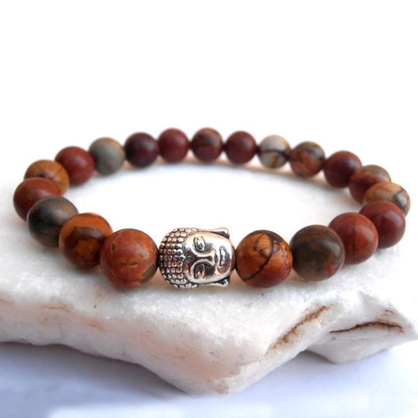 SN0564 vente en gros 2016 nouveau bracelet calme hommes bouddha Jasper bracelet Yoga bracelet Picasso Jasper bouddhiste bracelet livraison gratuite