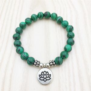 SN1047 Bracelet Malachite de haute qualité Chakra cristaux de guérison bijoux pierre naturelle Bracelet pour hommes 333d