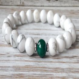 SN1074 2016 Mens Yoga Bracelet Howlite Malachiet Bracelet Natural Stone Mala kralen sieraden hele229B