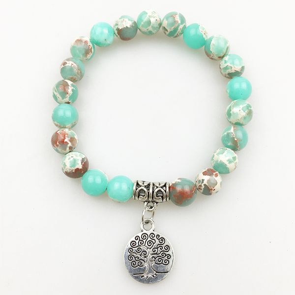 SN1176 Venta caliente Pulsera de piedra Hombre Pulsera de moda de yoga verde Green Regalite Beads Balance Pulsera Mejor regalo de las chicas Envío gratis