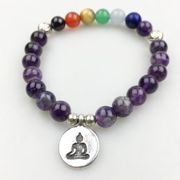 SN1181 2017 Designer Dames 7 Chakra Armband Natuursteen Yogi Armbanden Meditatie Boeddha Armband Groothandel GRATIS VERZENDING