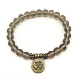 SN1333 Bracelet de yoga de design vintage bracelet fumé natural bracelet ohm ohm bracelet de balance yogi méditative entier 273r