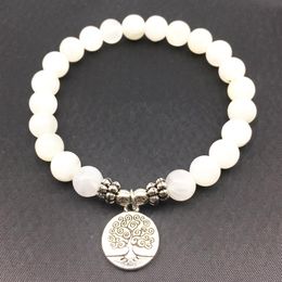 SN1334 Bracelet femme de haute qualité pierre de lune naturelle arbre de vie Bracelet à breloques méditatif Yogi Balance Bracelet329Z