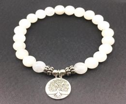 SN1334 Bracelet pour femmes de haute qualité Natural Moonstone Tree of Life Charm Bracelet Meditative Yogi Balance Balance9199386