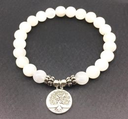 SN1334 Bracelet pour femmes de haute qualité Natural Moonstone Tree of Life Charm Bracelet Méditatif Yogi Balance bracelet2917908