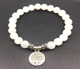 SN1334 Bracelet pour femmes de haute qualité Natural Moonstone Tree of Life Charm Bracelet Méditatif Yogi Balance bracelet2992903