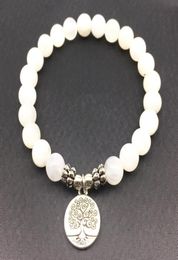 SN1334 Bracelet pour femmes de haute qualité Natural Moonstone Tree of Life Charm Bracelet Méditatif Yogi Balance bracelet3703812