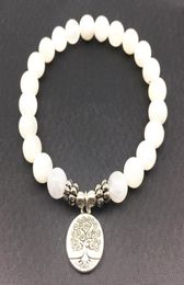 SN1334 Bracelet pour femmes de haute qualité Natural Moonstone Tree of Life Charm Bracelet Méditatif Yogi Balance bracelet5801867