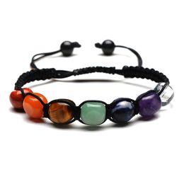 SN1546 brin mode femmes 7 Chakra Bracelet pierres précieuses naturelles Yoga poignet Mala bijoux tissés à la main