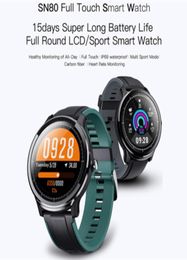 SN80 Sport smartwatch heren IP68 waterdicht 60 dagen lang standby Calorie 8 Sport Modle Allloy case Hartslag smartwatch Weather5232407